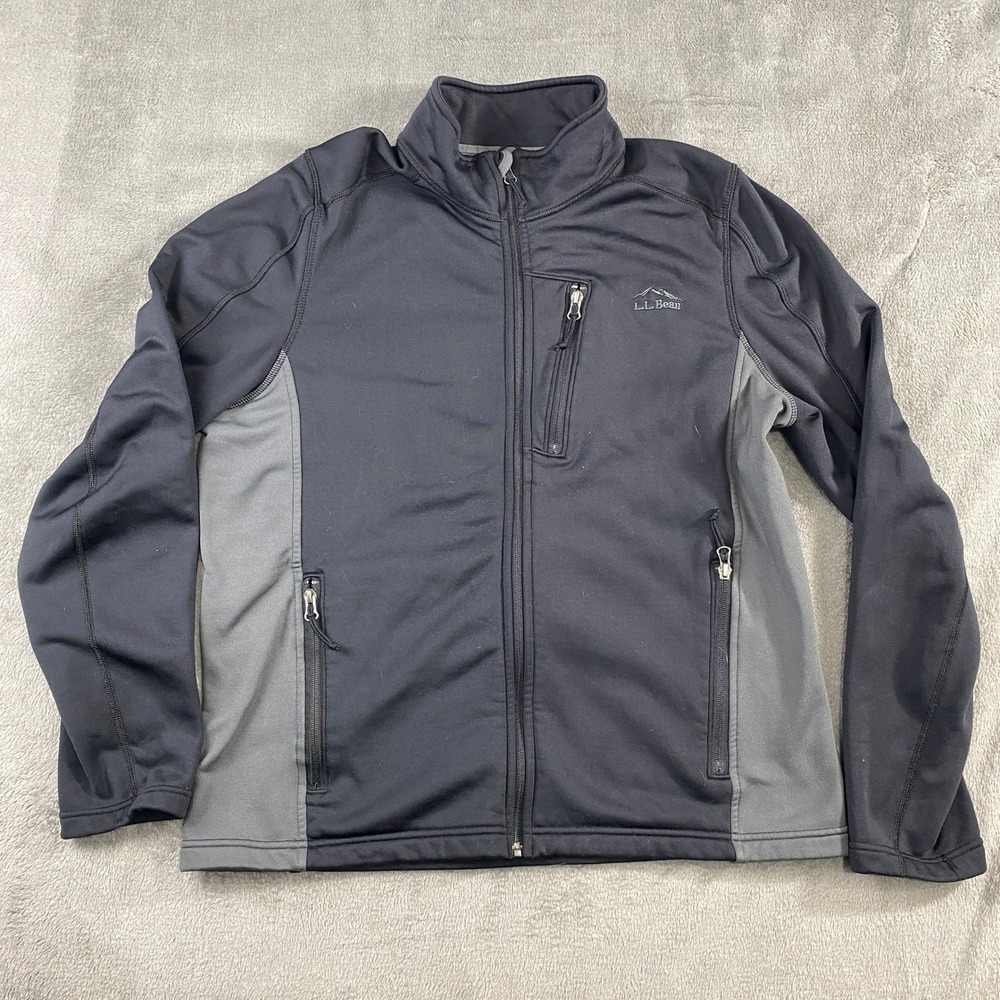 LL Bean Tracksuit Top‎ Men's L REG Colorblock Polyester Spandex Fleece Lined